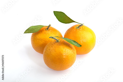 three tangerines