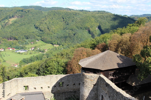 View of the nature of the Hukvaldy castle, Czech Republic photo