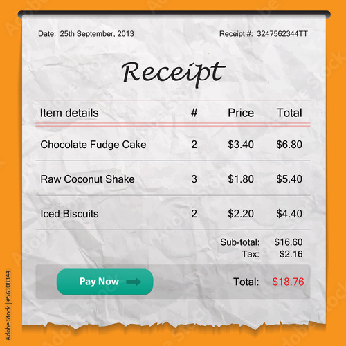 Vector receipt template