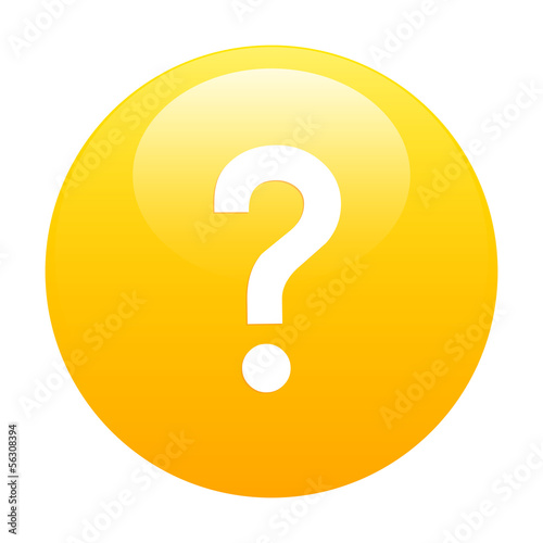 Bouton internet question icon orange