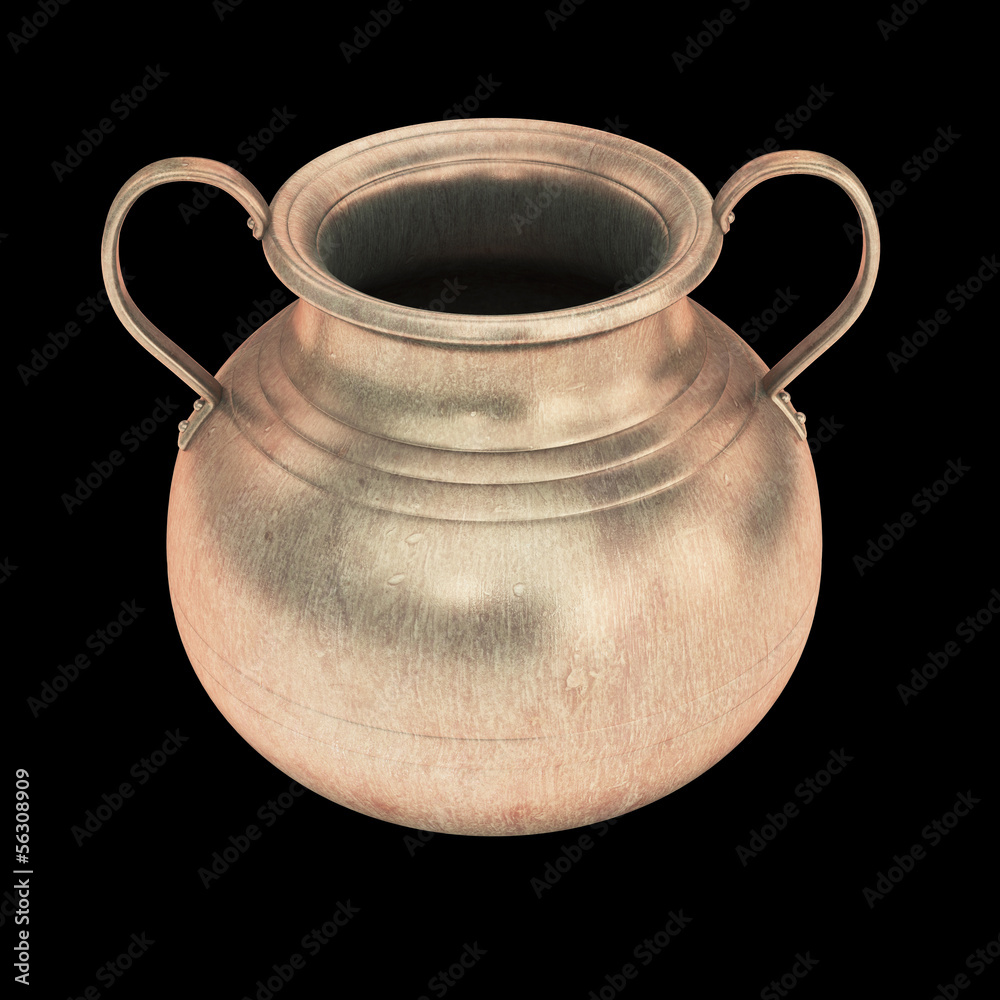 Bronze Pot isolated with clipping pat - HQ 3d render. Bronze Pot isolated with clipping pat - HQ 3d render.