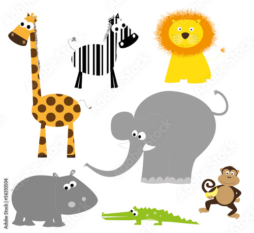 African animals collection- vector illustration photo