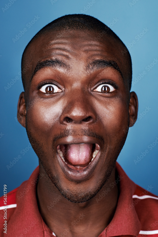 funny face african man Stock Photo Adobe Stock