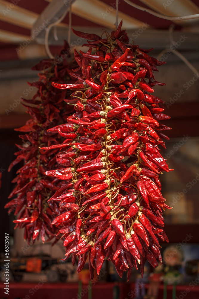Red pepper hanging outdoor