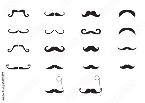 Vector moustache icon set
