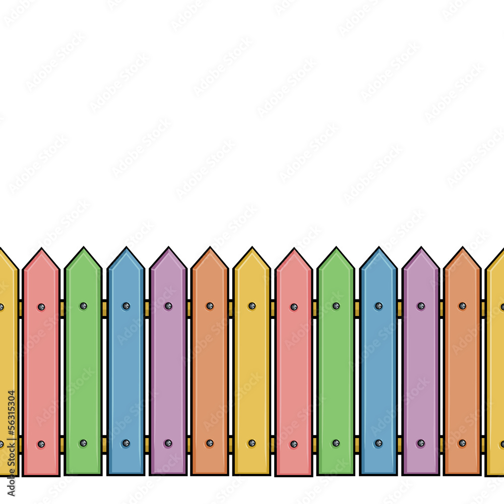 vector seamless cartoon colorful fence