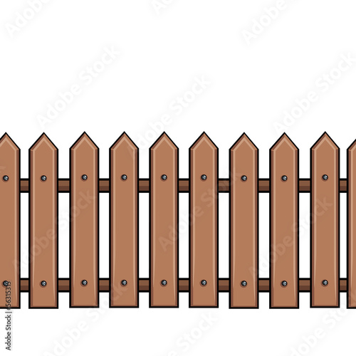 vector seamless cartoon brown fence