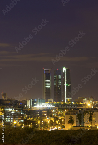 Madrid skyline at night