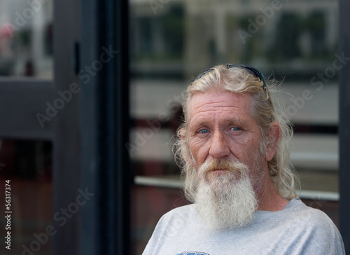 Homeless man with beard