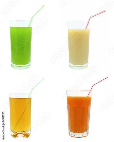 fruit juice on a white background