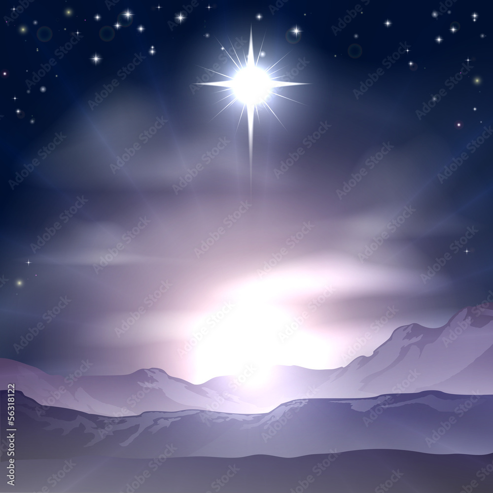 Christmas Star of Bethlehem Nativity - obrazy, fototapety, plakaty 