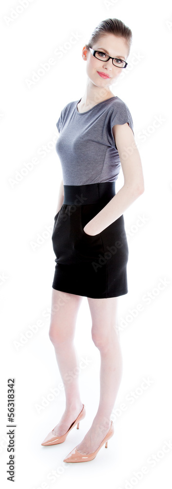 Attractive caucasian girl in her 30 shot in studio