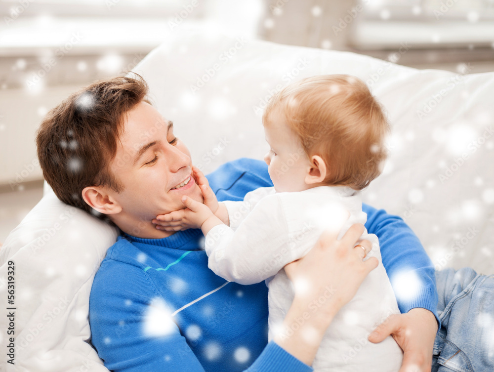 happy father with adorable baby happy father with adorable baby