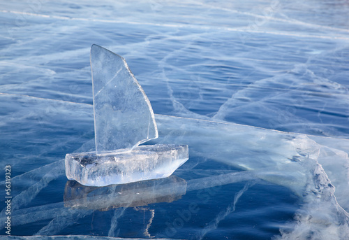 Ice yacht on winter Baical