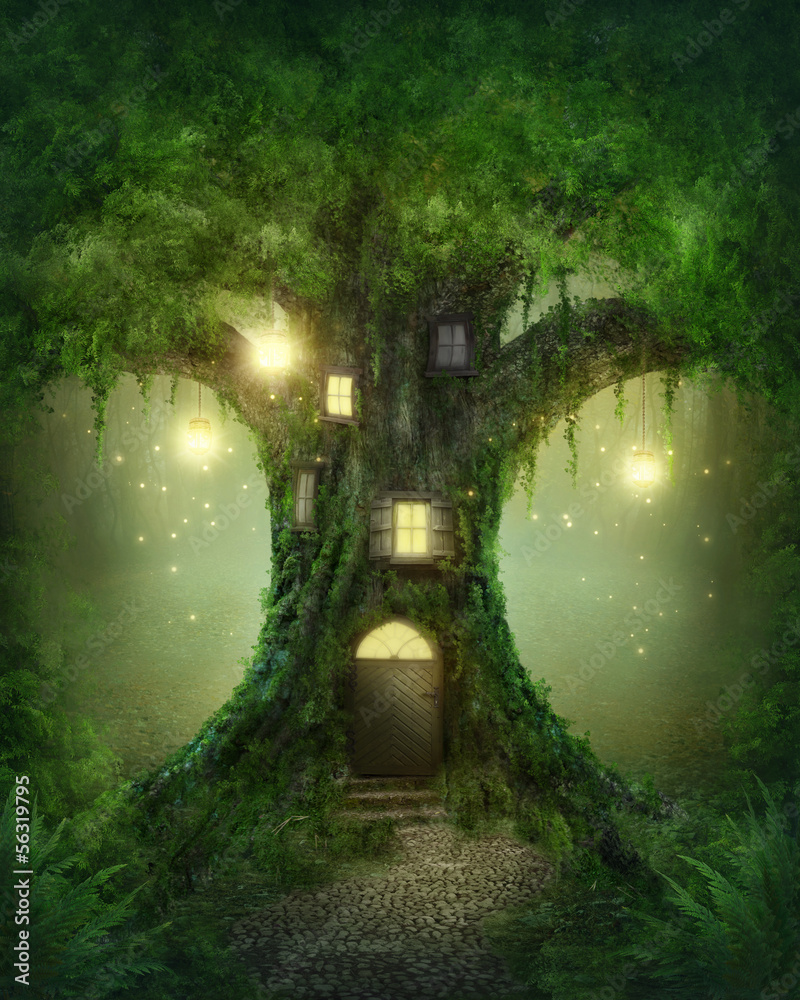 Obraz Domek na drzewie Fantasy