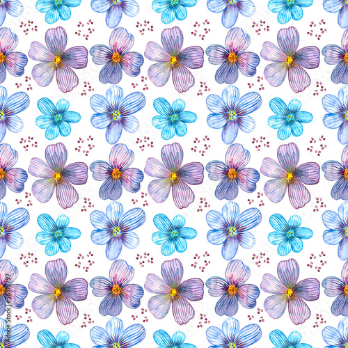 Flower seamless texture watercolor