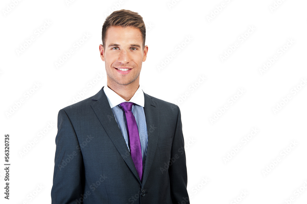 Portrait of a smiling businessman. Isolated on white Portrait of a smiling businessman. Isolated on white