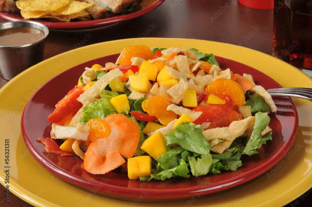 Colorful tropical salad