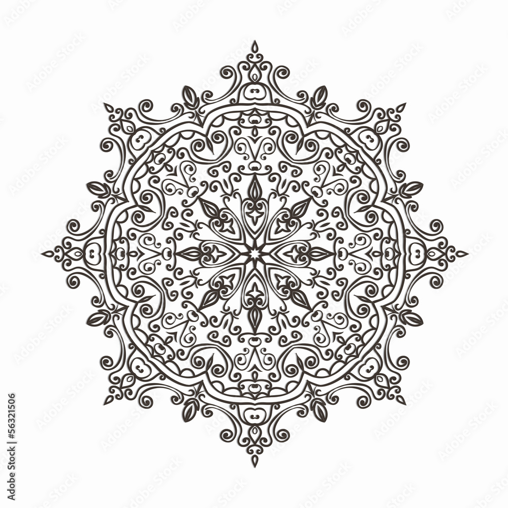 circular lace pattern - vector illustration