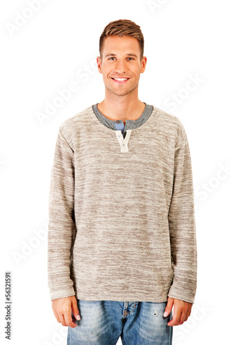 Casual young man looking at camera