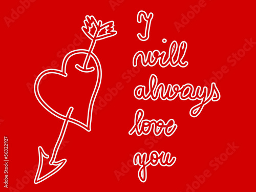 Handwritten love declaration