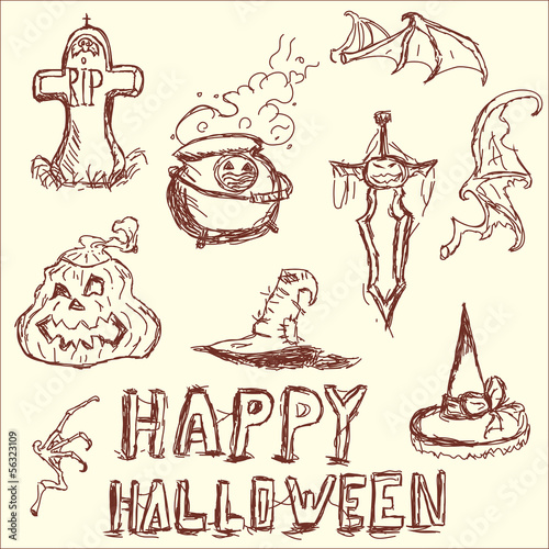 Vector illustration. The elements of Halloween.