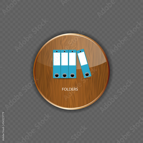 Folders wood application icons vector illustration