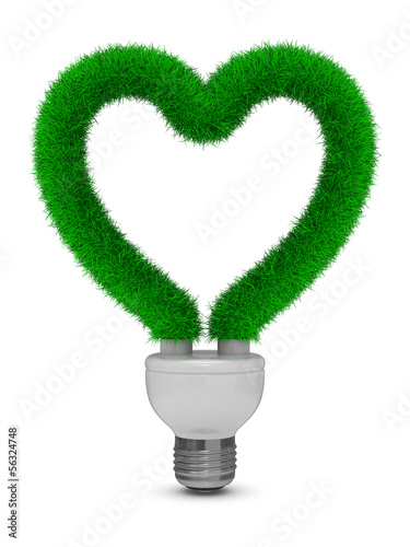 energy saving bulb on white...