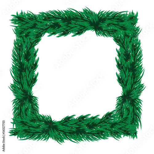 frame of christmas tree branches on a white background.vector