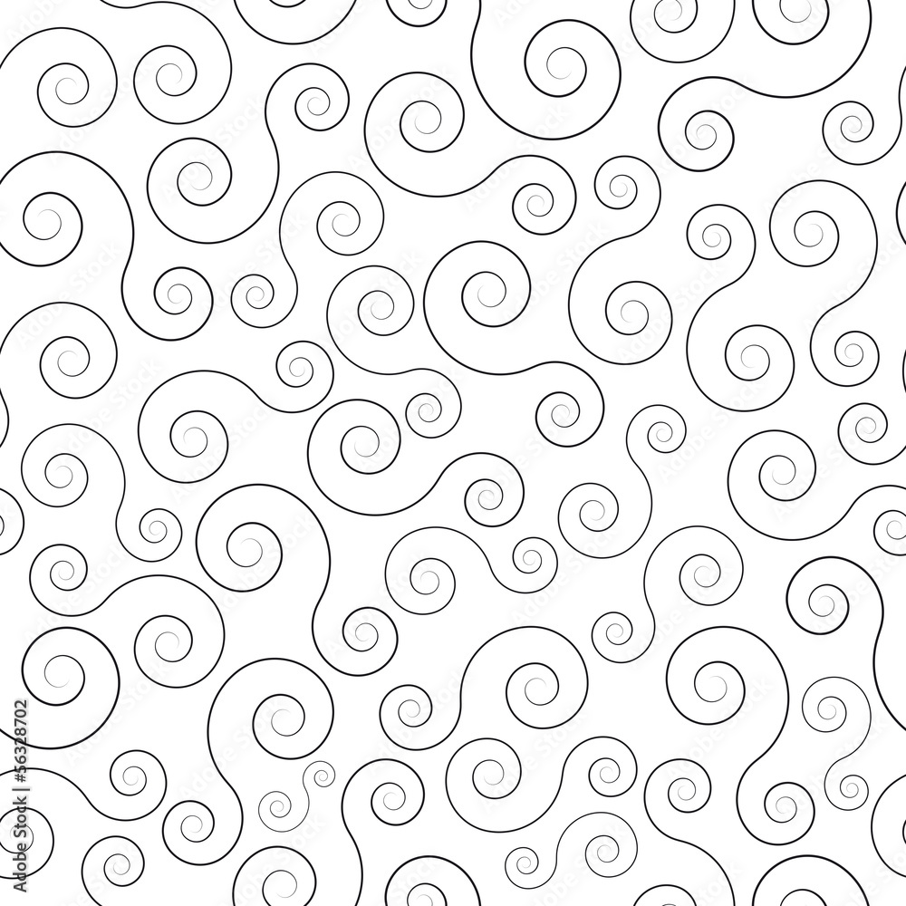 swirl seamless pattern - obrazy, fototapety, plakaty 
