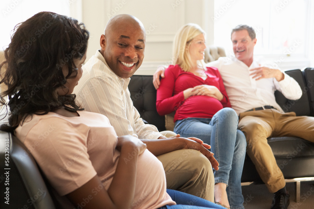 Couples In Waiting Room Of Ante Natal Clinic