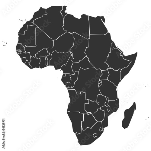 Simplified political map of Africa