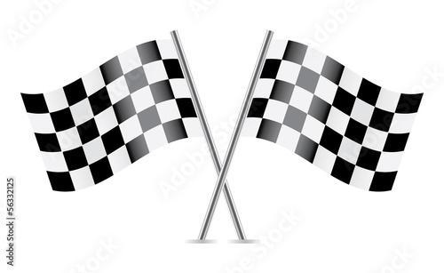 Checkered Flags (racing flags). Vector illustration.