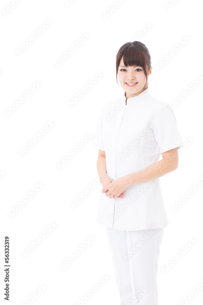 young asian nurse on white background young asian nurse on white background