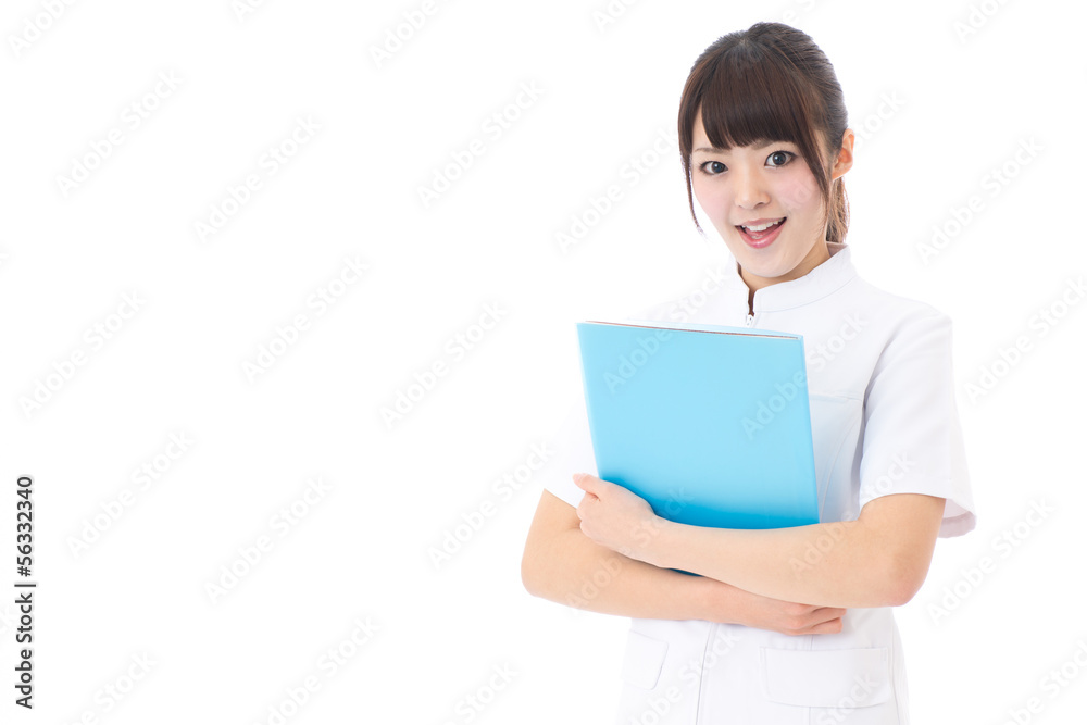 young asian nurse on white background young asian nurse on white background