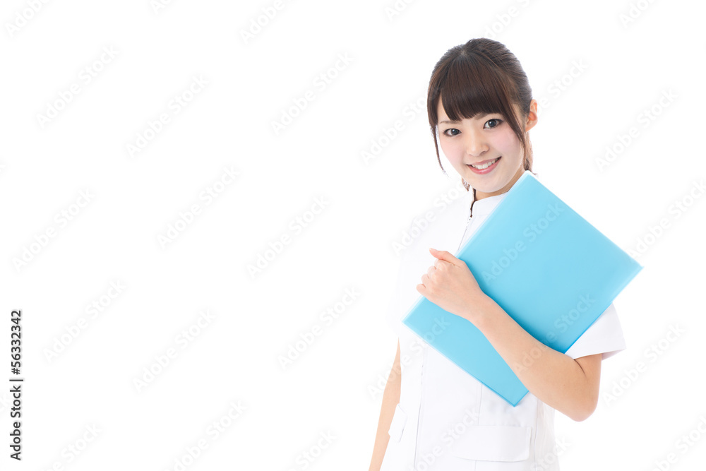 young asian nurse on white background young asian nurse on white background