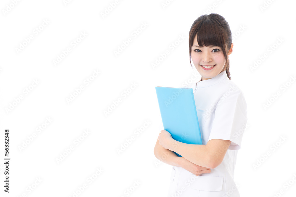 young asian nurse on white background young asian nurse on white background