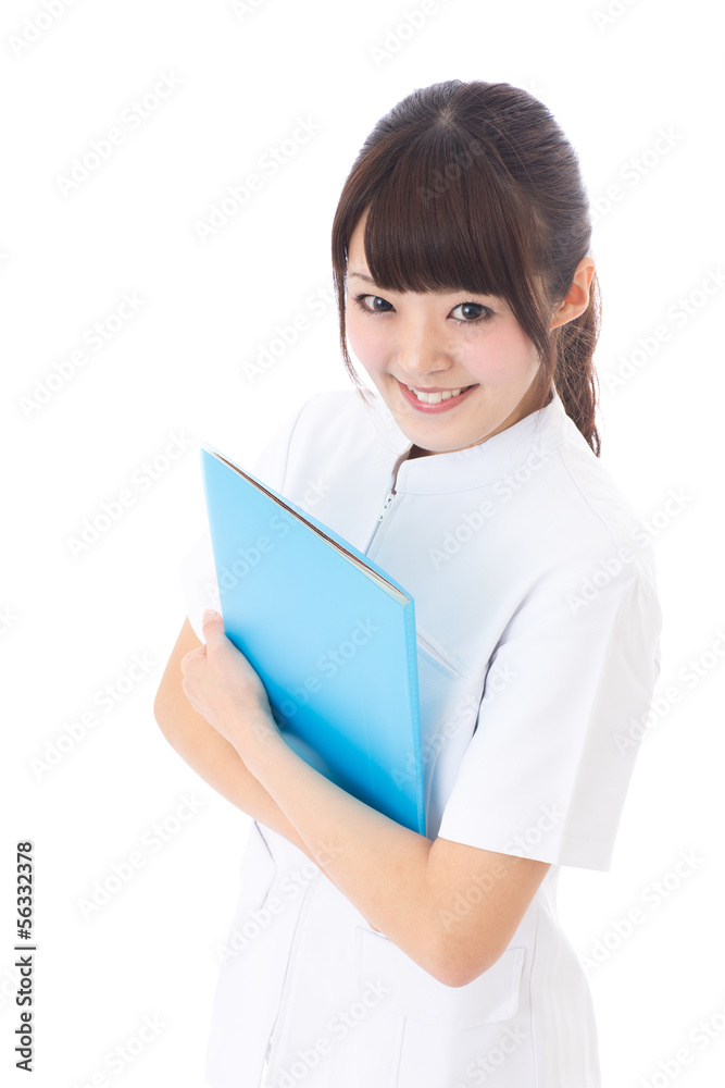 young asian nurse on white background young asian nurse on white background