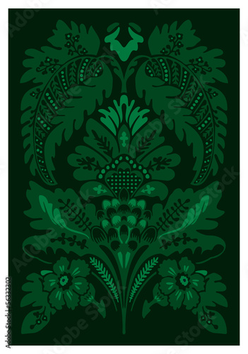 Papier peint, fond, motif, tapisserie, style, art, dessin, vert