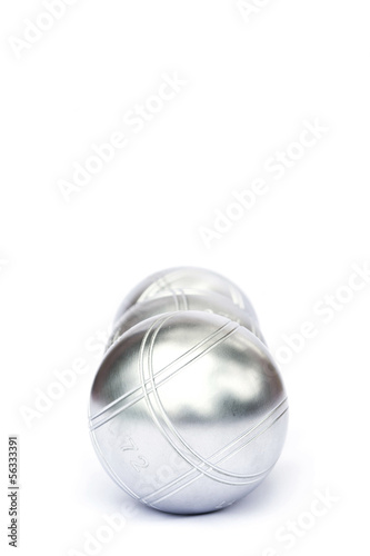 Petanque on white background