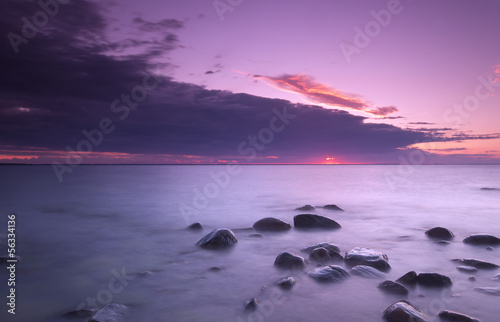 Purple evening, baltic sea