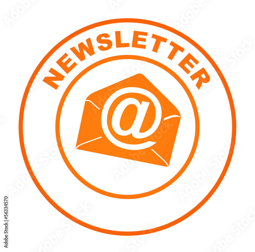 newsletter sur bouton web rond orange