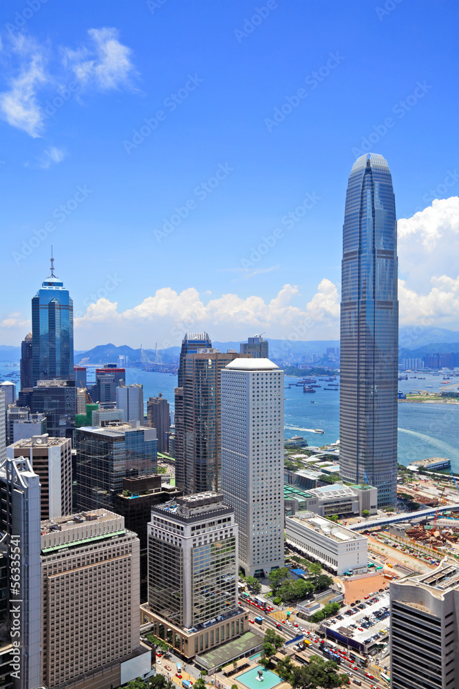 Fototapeta premium Financial district in Hong Kong