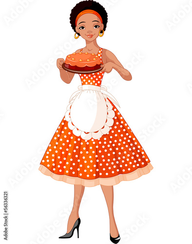 Young Lady Serving Cake