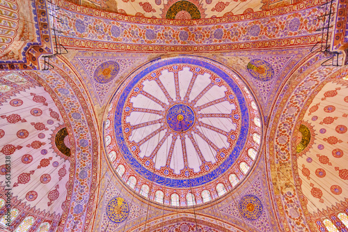 Blue mosque interior in Istanbul Turkey