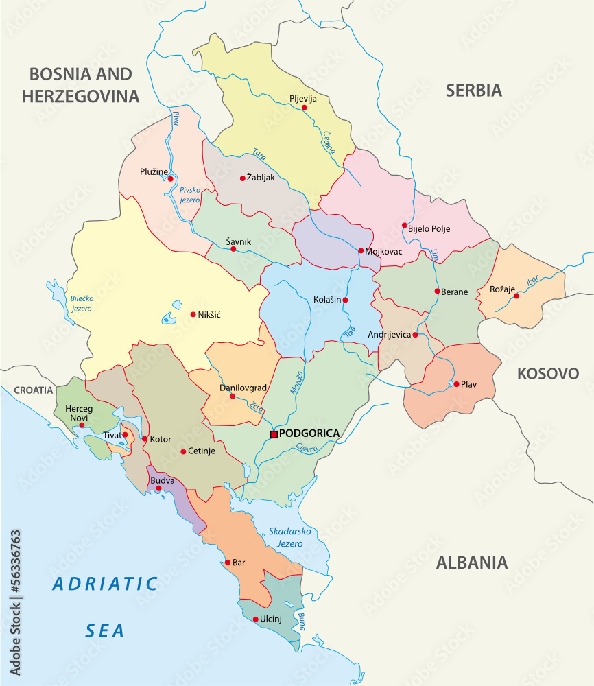 Montenegro administrative map