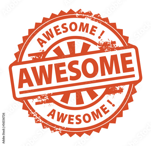 Stamp with the text Awesome written inside, vector