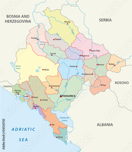 Montenegro administrative map