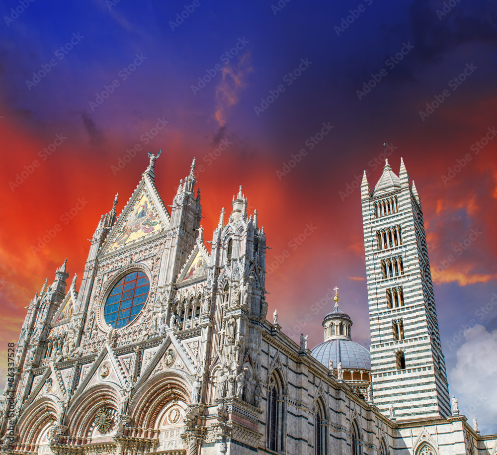 Siena, Italy. Wonderful view of Duomo, the Cathedral