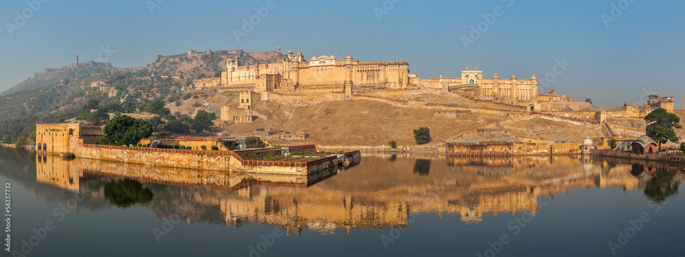 Panorama of Amer (Amber) fort, Rajasthan, India